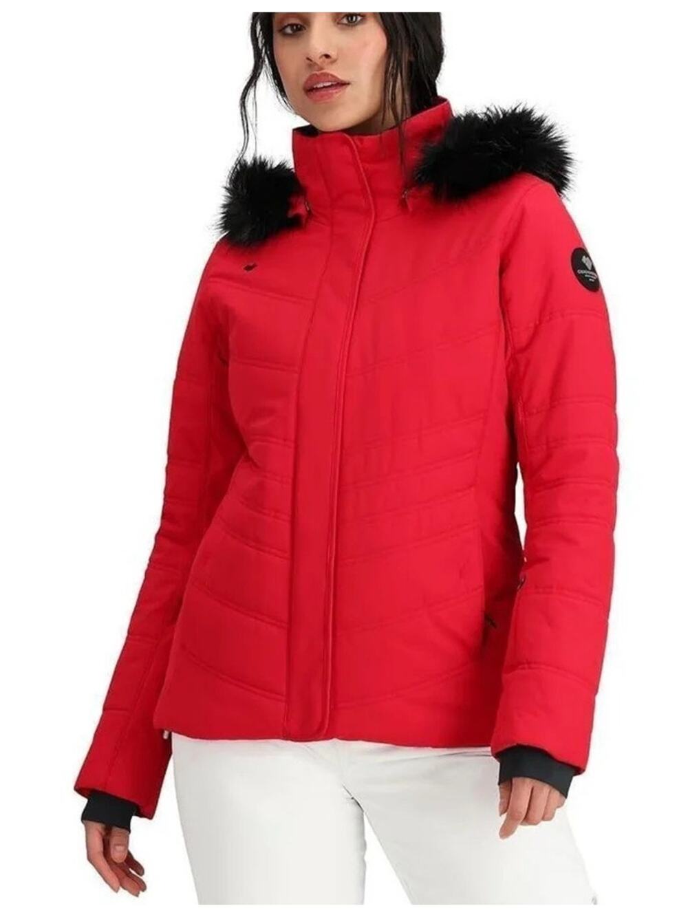 Obermeyer Tuscany II Insulated Ski Jacket Coat Womens Size 6 Red Thermal Hooded